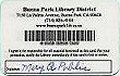 Library Card Back